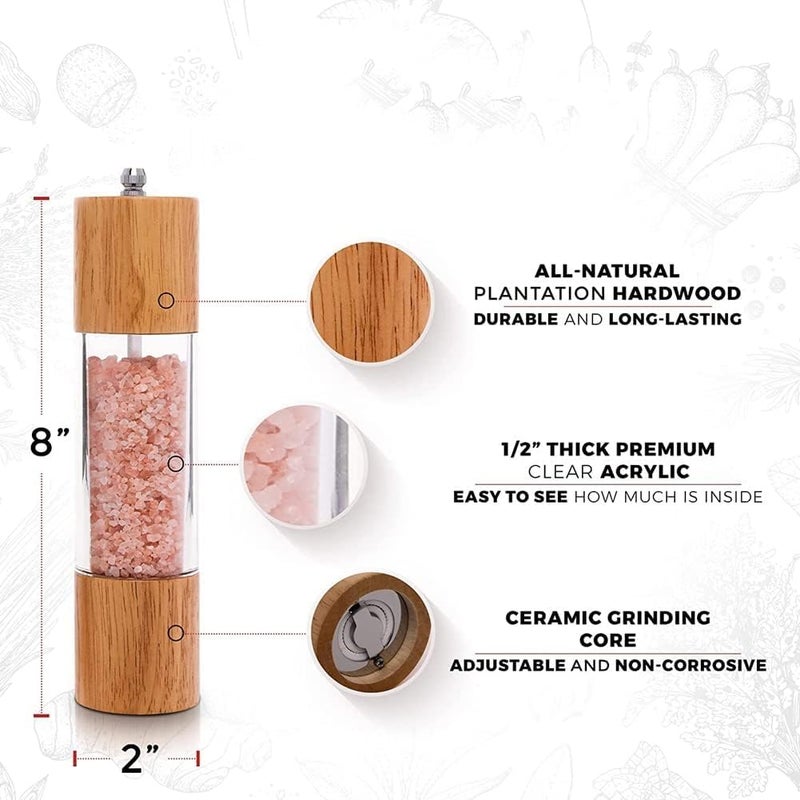 Manual Wooden Pepper Mill for Kitchen and Dining Table Elegant Spice Mill for Fresh Peppercorns Durable Wood Construction Daily Use Seasoning Tool - Image 2