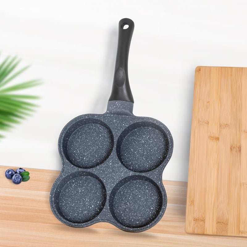 Buecmue Rustless Egg Frying Pan | 4-Cup Nonstick Easy Clean Egg Cooker Omelet Pan For Breakfast Swedish Pancake, Plett, Crepe Pan Gas Stove and Other Stoves Cookware - Image 5