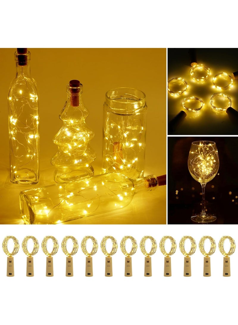 12 x  LED Bottle Lights, LED Bottle Garland, Bottle Lights, Cork String Lights for Wedding, Party, DIY, Christmas - Image 1