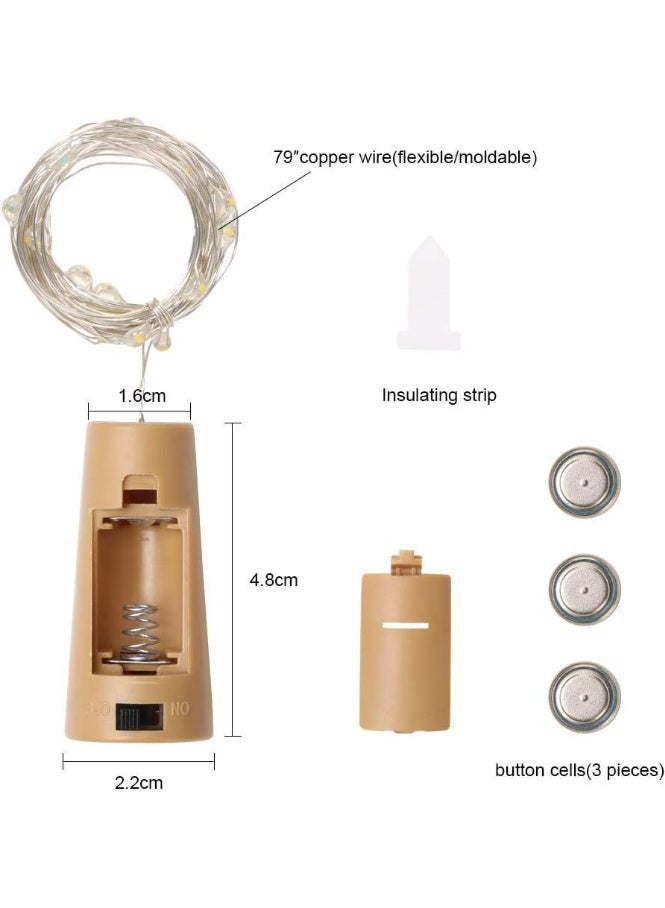 12 x  LED Bottle Lights, LED Bottle Garland, Bottle Lights, Cork String Lights for Wedding, Party, DIY, Christmas - Image 2