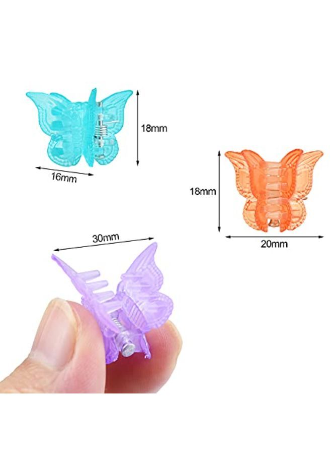 EAONE 50 قطعة مشابك شعر فراشة مشابك شعر باستيل مشابك صغيرة لطيفة إكسسوارات شعر لفتيات ونساء التسعينات مع علبة، ألوان هلامية لامعة - Image 2