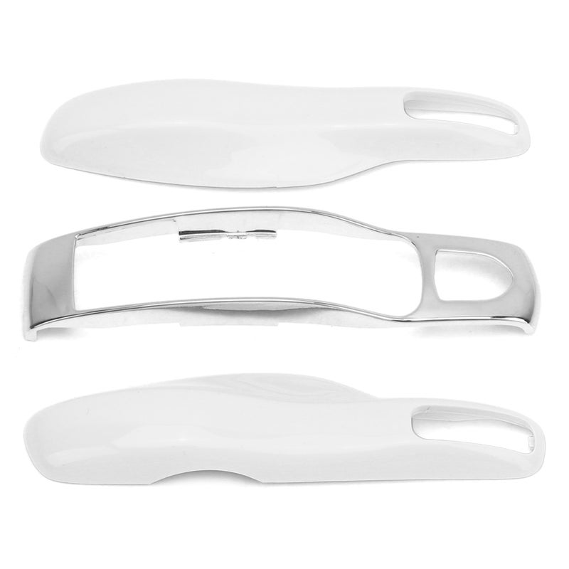 Car Remote Key Fob Case Trim Protective Cover Fit for 911/Panamera Macan Boxster(Black Silver ) Noir + Argent - Image 4
