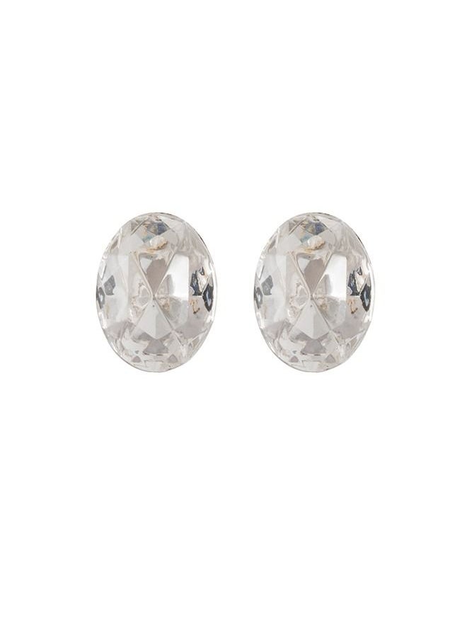 Studex - 8*9MM Crystal Oval Shape 24K Pure Gold Plated Ear Studs - Image 1