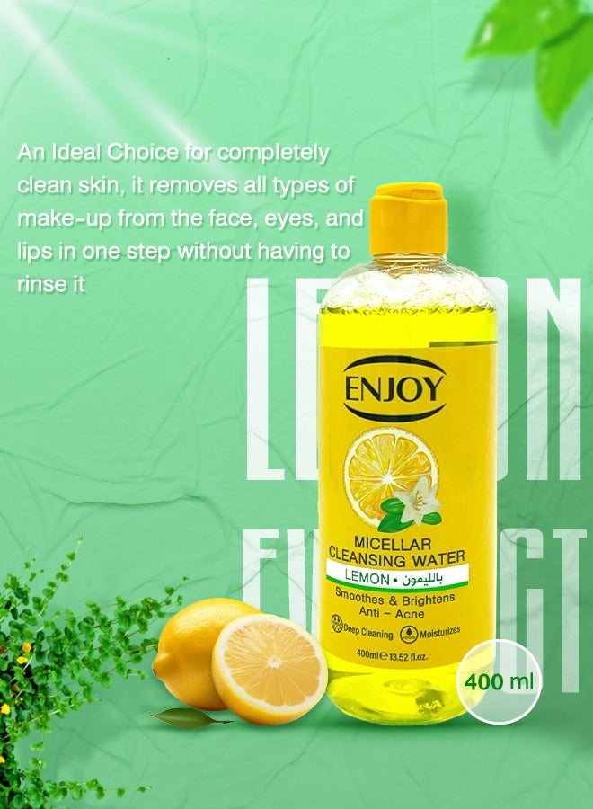 ENJOY "Enjoy Facial Micellar Water with Lemon – Deep Cleansing & Refreshing Formula, 400ml" - Image 2