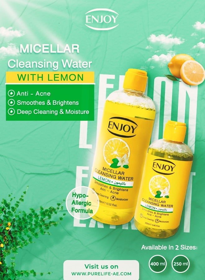 ENJOY "Enjoy Facial Micellar Water with Lemon – Deep Cleansing & Refreshing Formula, 400ml" - Image 3