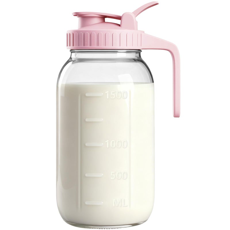 VA1KENE 64oz Glass Breast Milk Pitcher with Lid â€“ Leak-Proof & Airtight Formula Breastmilk Pitcher, 1/2 Gallon Storage Container for Breastmilk, Formula, and Milk - Image 1