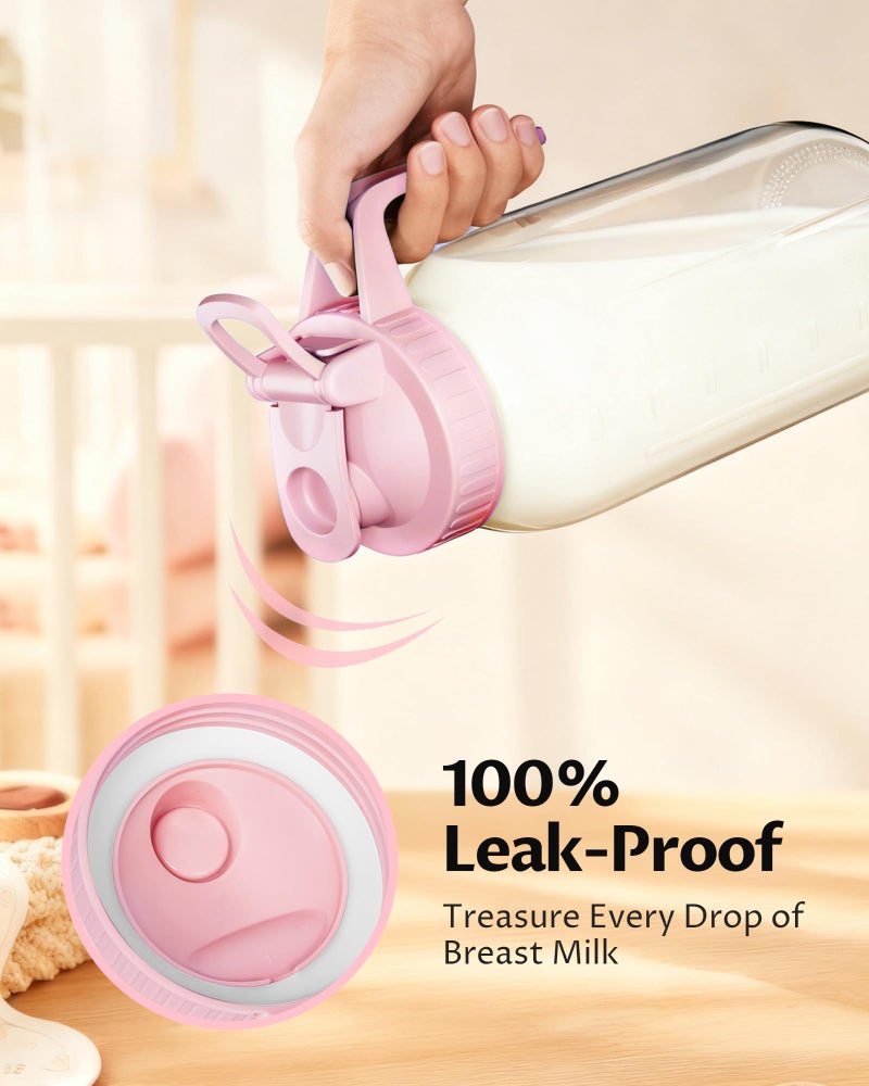 VA1KENE 64oz Glass Breast Milk Pitcher with Lid â€“ Leak-Proof & Airtight Formula Breastmilk Pitcher, 1/2 Gallon Storage Container for Breastmilk, Formula, and Milk - Image 3