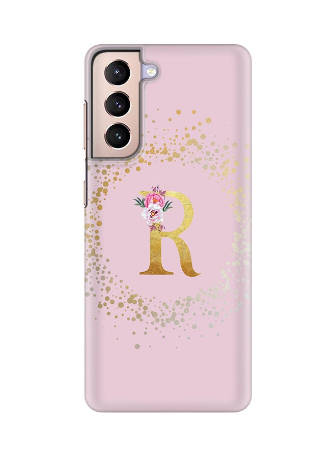 Stylizedd Monogram Slim Cover for Samsung Galaxy S21 Plus 5G Case Custom Initials Letter Floral Pattern Snap Series Mobile Cover Matte Alphabet  - R (Pink) - Image 1
