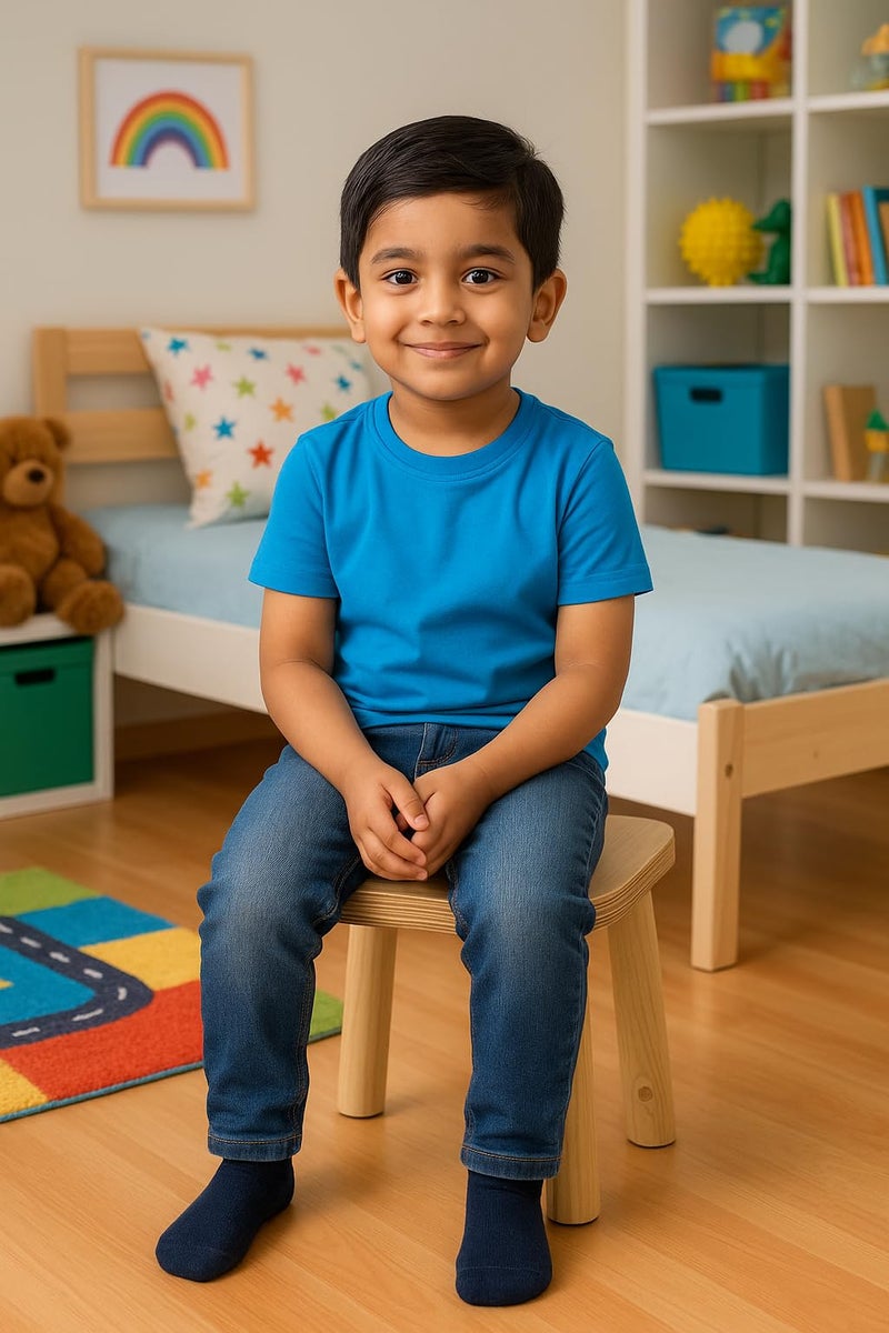 Kiddery Montessori Wooden Seat | Stool for Kids | Sturdy Sitting Bench | Eco-Friendly | Versatile | Assembled Four-Legged | Super Strong | Lightweight & Durable | Non-Toxic Paints | 2-8 Yrs | Natural - Image 5