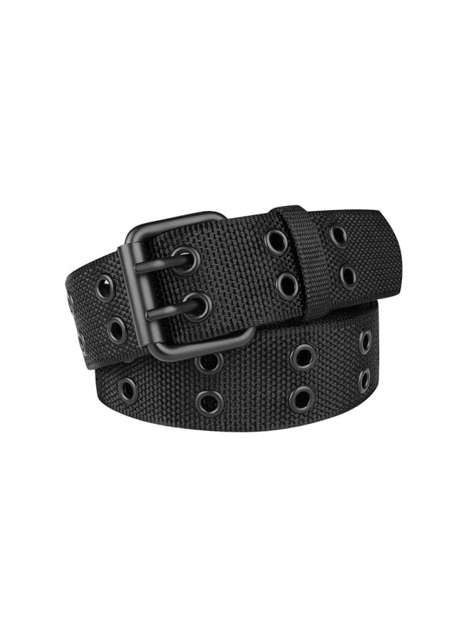 PROMASS Double Prong Belt, Premium Men's Belt, Plus Size 39 to 67'' Black Grommet Nylon Belts for Men Women Unisex  - Image 1