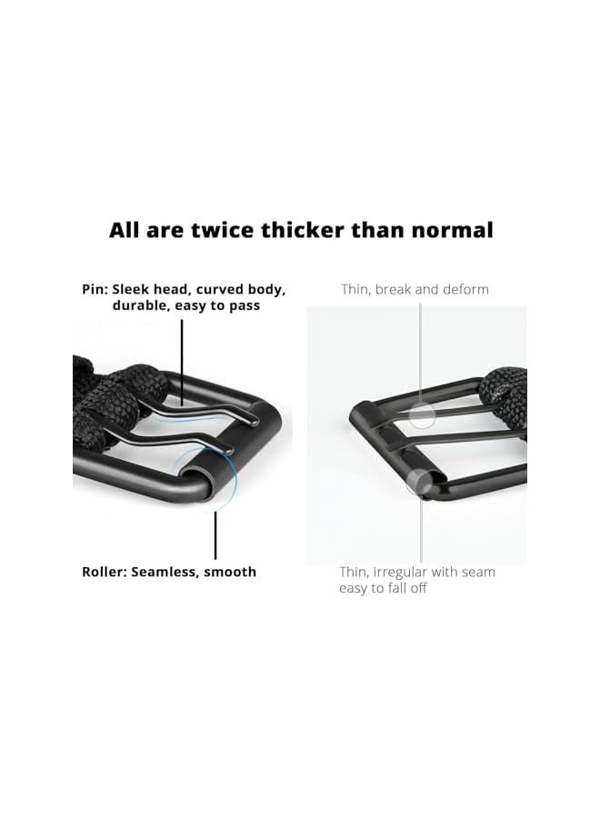 PROMASS Double Prong Belt, Premium Men's Belt, Plus Size 39 to 67'' Black Grommet Nylon Belts for Men Women Unisex  - Image 4