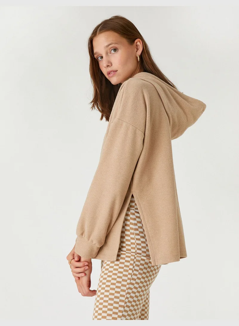 كوتون Split Detail Hoodie