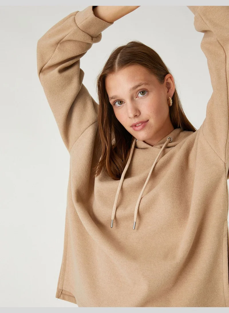 كوتون Split Detail Hoodie