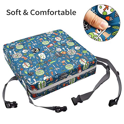 CAVWVTYU Booster Seat for Kitchen Chair - Washable Toddler Booster for Dining Table, Portable Travel Increasing Cushion for Kid (Forest Green) - Image 4