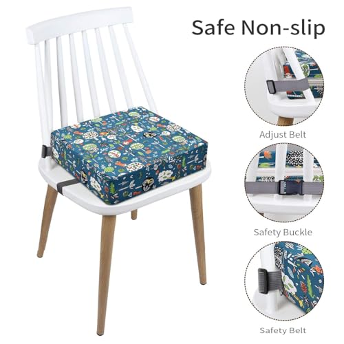 CAVWVTYU Booster Seat for Kitchen Chair - Washable Toddler Booster for Dining Table, Portable Travel Increasing Cushion for Kid (Forest Green) - Image 2