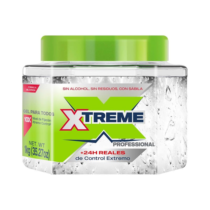 Wet Line Xtreme Professional Mexican Hair Styling Gel Clear Cap 3527 oz 1 kg with Aloe directions and ingredients in Spanish