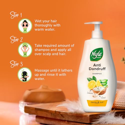 Nyle Naturals Anti Dandruff Shampoo 400ml | Enriched with Curd and Lemon for Fresh, Clear Scalp, Effective Flake Control | Mild Formula for Everyday Use - Image 5