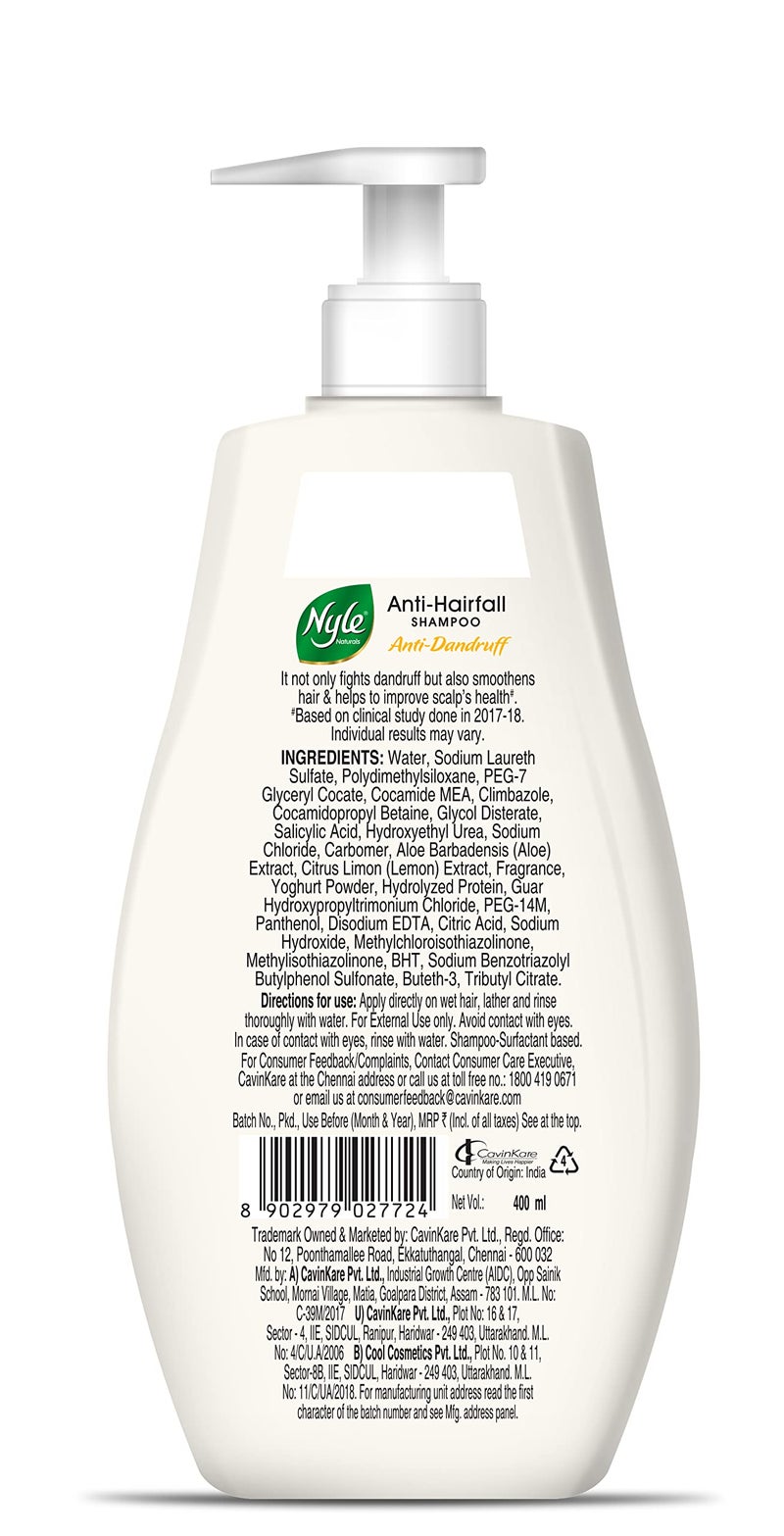 Nyle Naturals Anti Dandruff Shampoo 400ml | Enriched with Curd and Lemon for Fresh, Clear Scalp, Effective Flake Control | Mild Formula for Everyday Use - Image 4