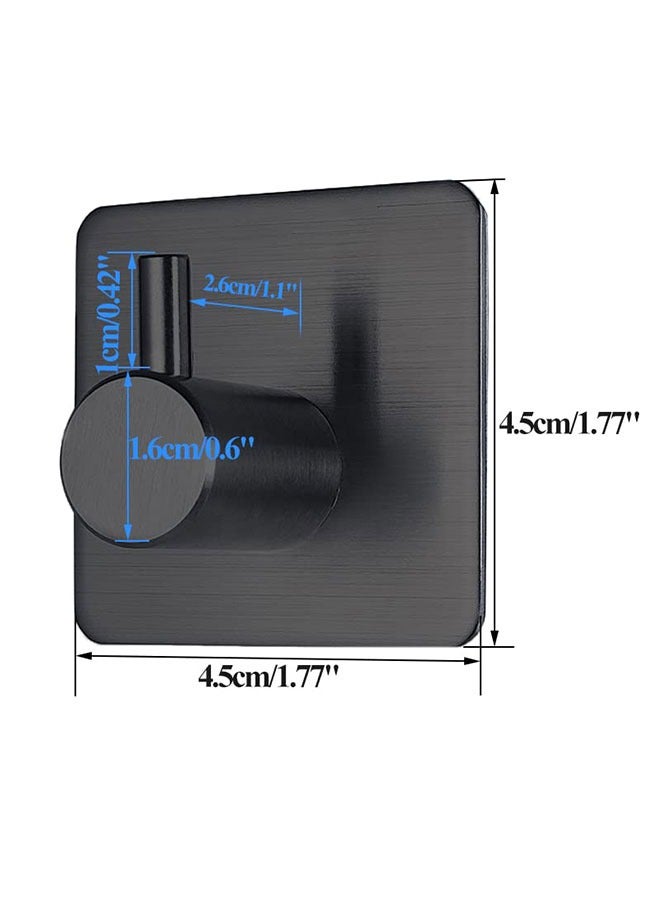 Adhesive Hook,6 Pack Heavy Duty Wall Hooks,Stainless Steel Towel Hooks Bathroom Coat Hook Self-Adhesive Wall Mounted Hook for Bathroom Kitchen - Image 4