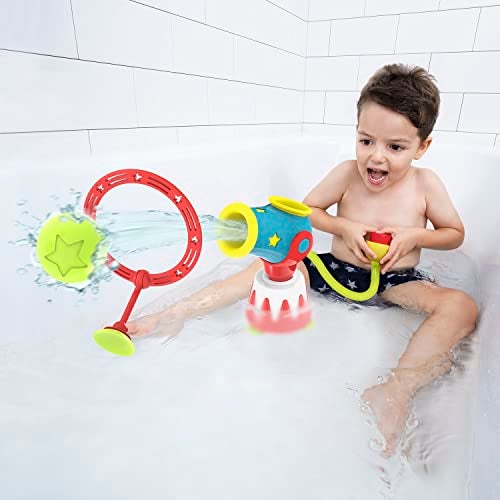 Yookidoo Toddler Kids Bath Toys (Ages 4-8) - Water Cannon Ball Blaster - Suction Cups to Any Bath Tub or Shower - Includes 5 Balls & Hoop to Shoot Through - Turn Bath Time into Endless Fun for Kids! - Image 4