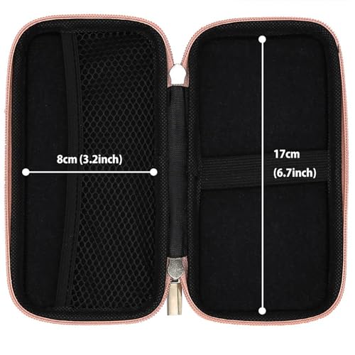 iMangoo Shockproof Travel Essentials Organizer Charger Case, Space-Optimized Small Zipper Electronics Accessories Pouch Tech Cord Cable Power Bank Storage for Women Men, 6.5x3.2x1 In (Rose Gold) - Image 4