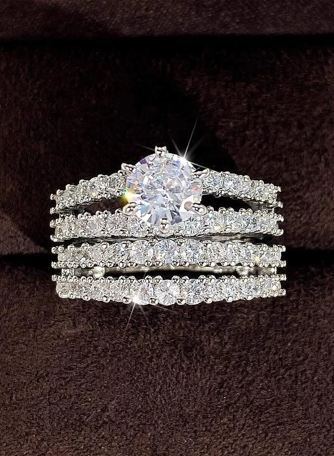 Take Two Silver-Toned Ring Set
