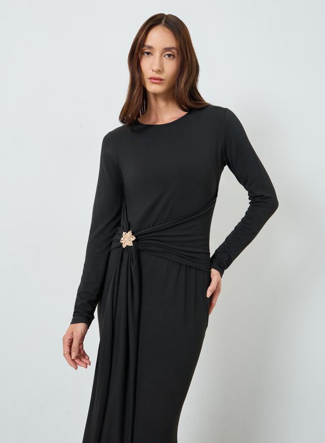 Take Two Women Wrap Front Draped Maxi Dress - Image 3