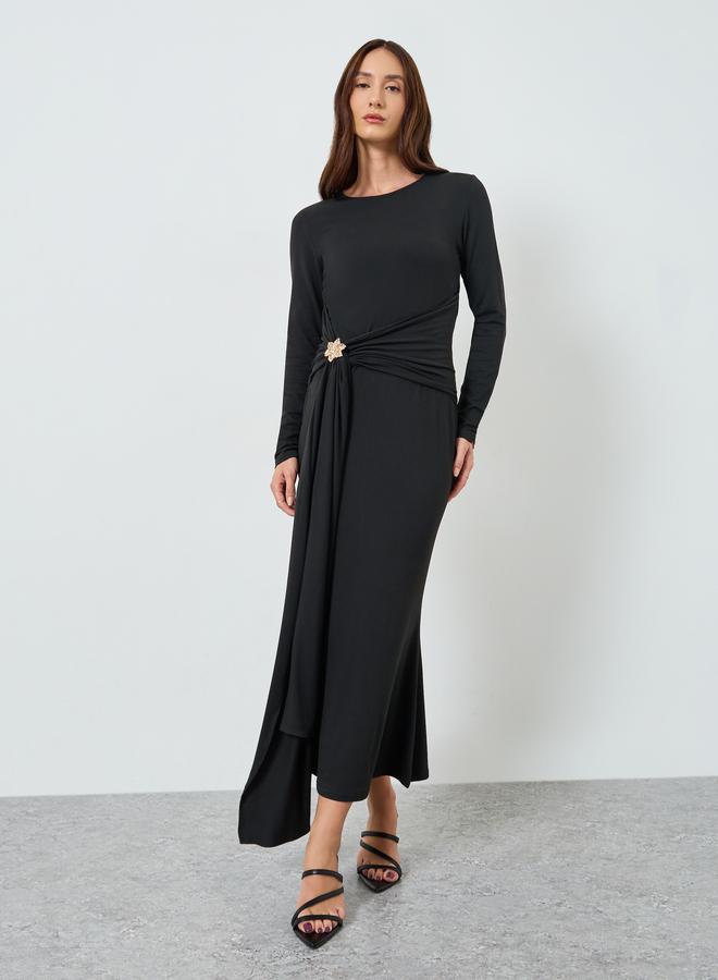 Take Two Women Wrap Front Draped Maxi Dress - Image 2
