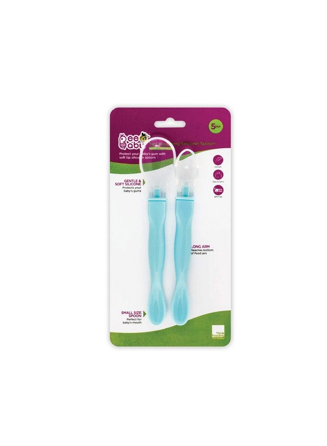 Beebaby Silicone Spoons (Dual End - Blue) - Image 5