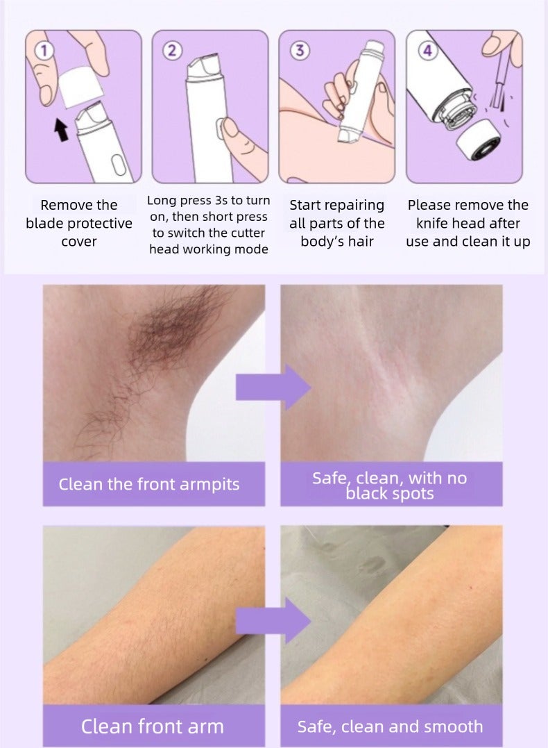 GIGGL Electric Razors for Women, 2-in-1 Women’s Facial Hair Removal, Face Shaver Ebrow Trimmer Pubic Shaver Bikini Trimmer Portable Ladies Womens Razors for Shaving - Image 2