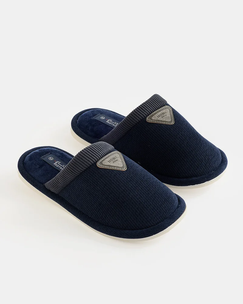 REDTAG Men Navy Textured Slippers