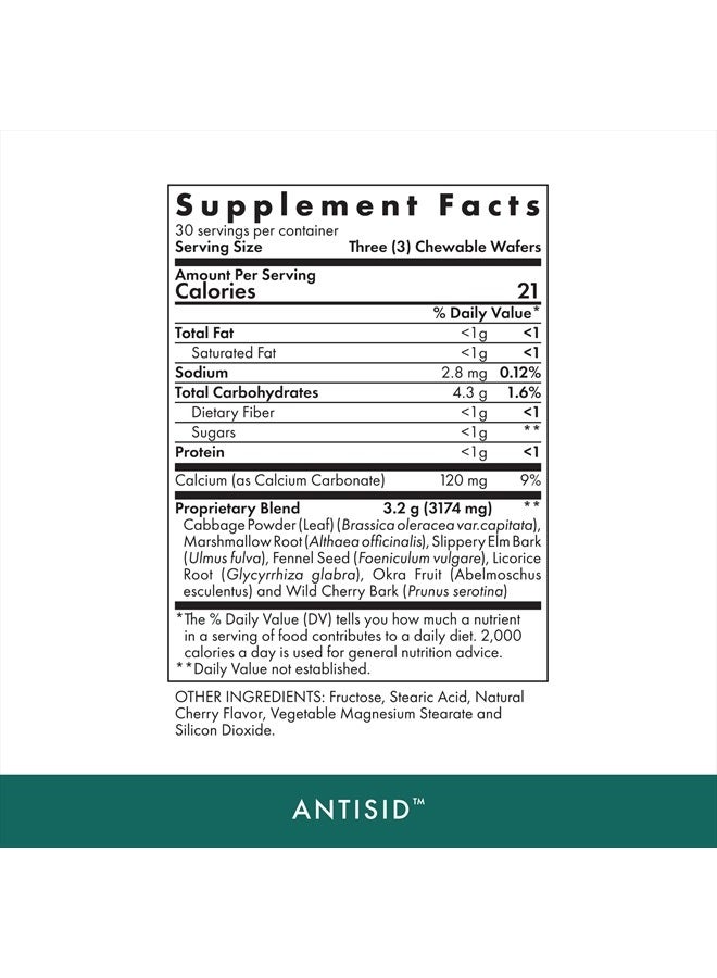MICHAEL'S Health Naturopathic Programs Antisid - 90 Vegan Chewable Wafers - Wild Cherry Flavor - Supports Healthy Digestion - Kosher - 30 Servings  - Image 2