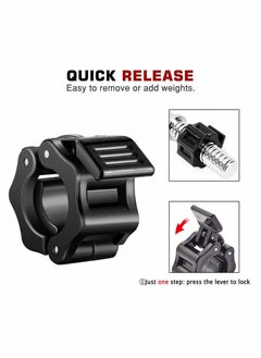 Y&D 6 Pcs Barbell Clamps Set, Quick Release Dumbbell Lock Clips with 2 Exercise Spring Clips, Weight for Weightlifting, Workout, Strength Training  - Image 5