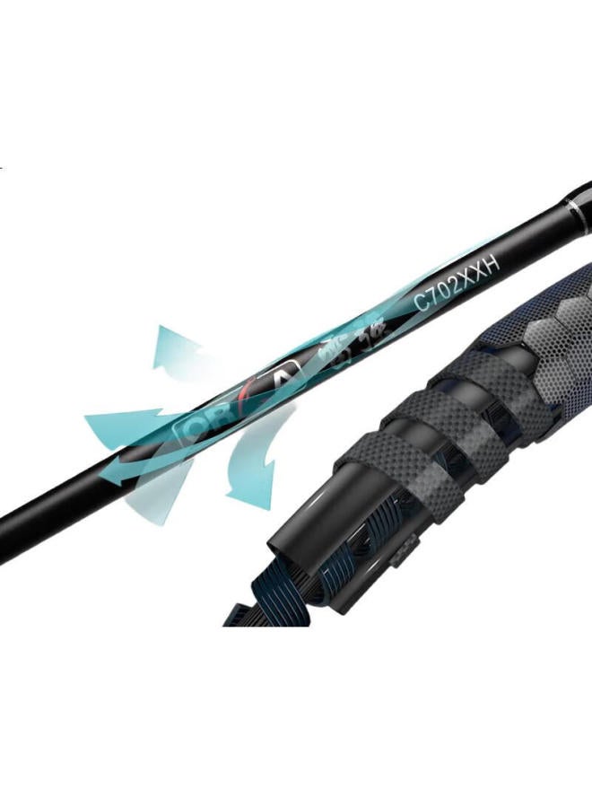 Taigek Xxh Fast Adjusting Thunder Strong Rod Ultra Hard Long Casting Heavy Thunder Striking Black Rod Father's Day Gift 2.4m Straight Handle Single Rod - Image 2