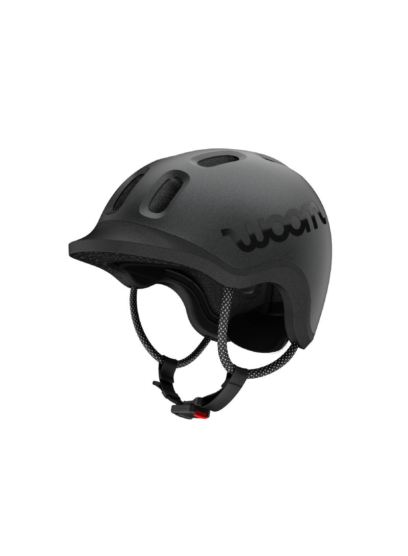Woom READY Kids Bike Helmet | Size S 50-54 cm | Lightweight Ventilated In-Mold Shell | Multi-Sport Protection | Adjustable Dial Fit | Charcoal Metallic - Image 1