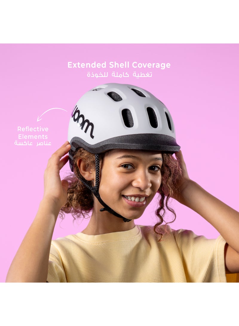Woom READY Kids Bike Helmet | Size S 50-54 cm | Lightweight Ventilated In-Mold Shell | Multi-Sport Protection | Adjustable Dial Fit | Charcoal Metallic - Image 5
