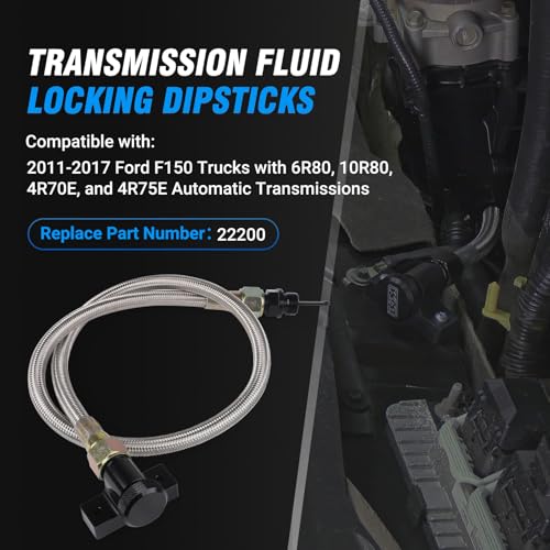 ANDO RACING 22200 Automatic Transmission Fluid Locking Dipsticks Compatible with 20102017 F150 Trucks with 6R80 10R80 4R70E 4R75E Transmissions - Image 3