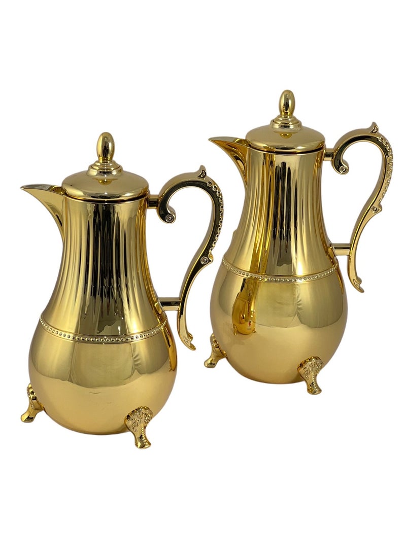Home Maker Flask 0.75L/1L 2-Piece Set - Stainless Steel Gold  - Image 1