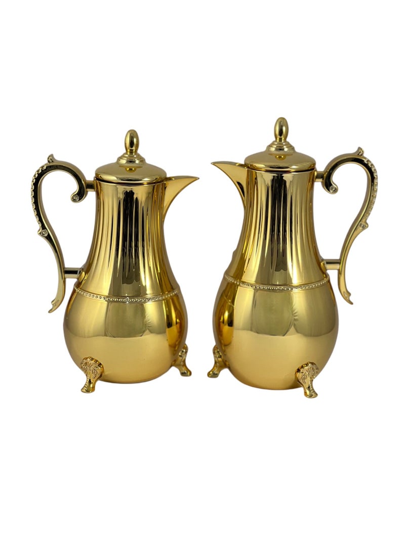 Home Maker Flask 0.75L/1L 2-Piece Set - Stainless Steel Gold  - Image 2
