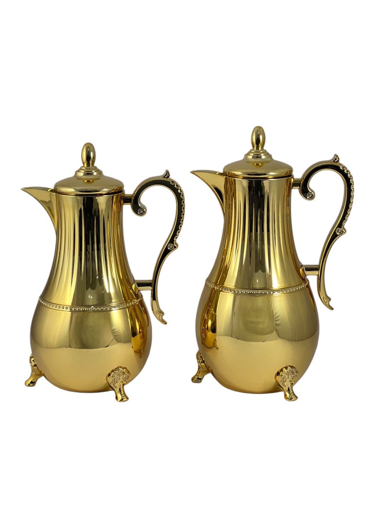 Home Maker Flask 0.75L/1L 2-Piece Set - Stainless Steel Gold  - Image 3