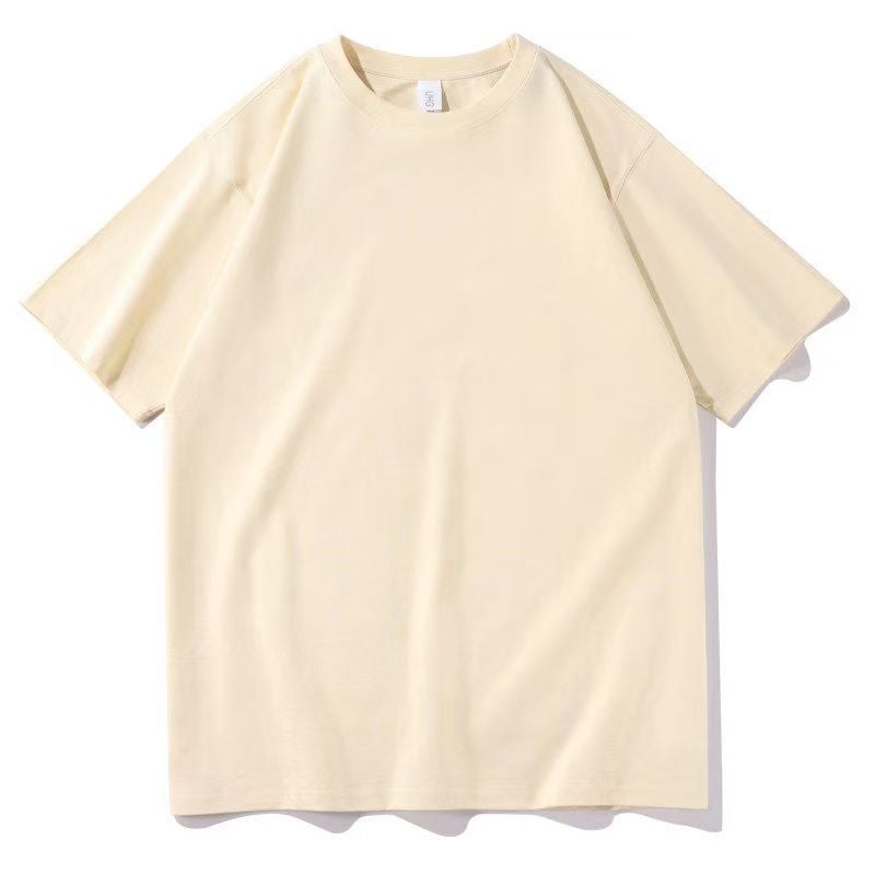 Joker Heavy 220G Cotton Shoulder Crewneck T-Shirt Oversize Loose Base Colorful Short Sleeve Fast Heat Dissipation - Image 1