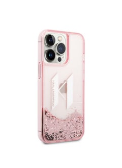 Karl Lagerfeld Karl Lagerfeld Liquid Glitter Big KL Hard Case for iPhone 14 Pro Max (6.7") - Pink [ KLHCP14XLBKLCP ]  - Image 2