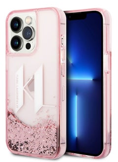 Karl Lagerfeld Karl Lagerfeld Liquid Glitter Big KL Hard Case for iPhone 14 Pro Max (6.7") - Pink [ KLHCP14XLBKLCP ]  - Image 1