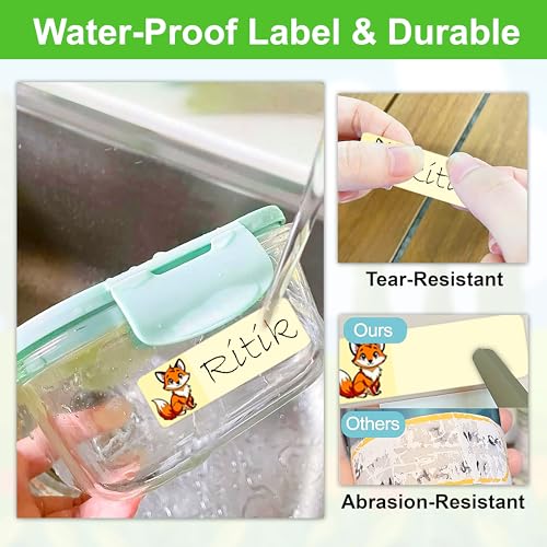 GLUN® Jungle Waterproof Name Stickers, 160 Durable Labels (10 Sheets) for Baby, Kids Bottles, Lunch, Kitchen & Pantry – Reusable Self-Adhesive Stickers Pack of 1 - Image 4