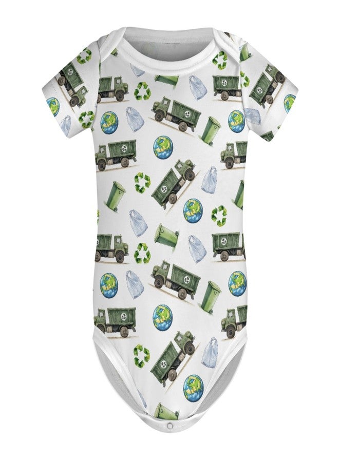 Wicbfdfv Watercolor Garbage Truck Bin Green Baby Bodysuits Trash Trucks Recycling Car Earth One-Piece Truck 3-6M - Image 5
