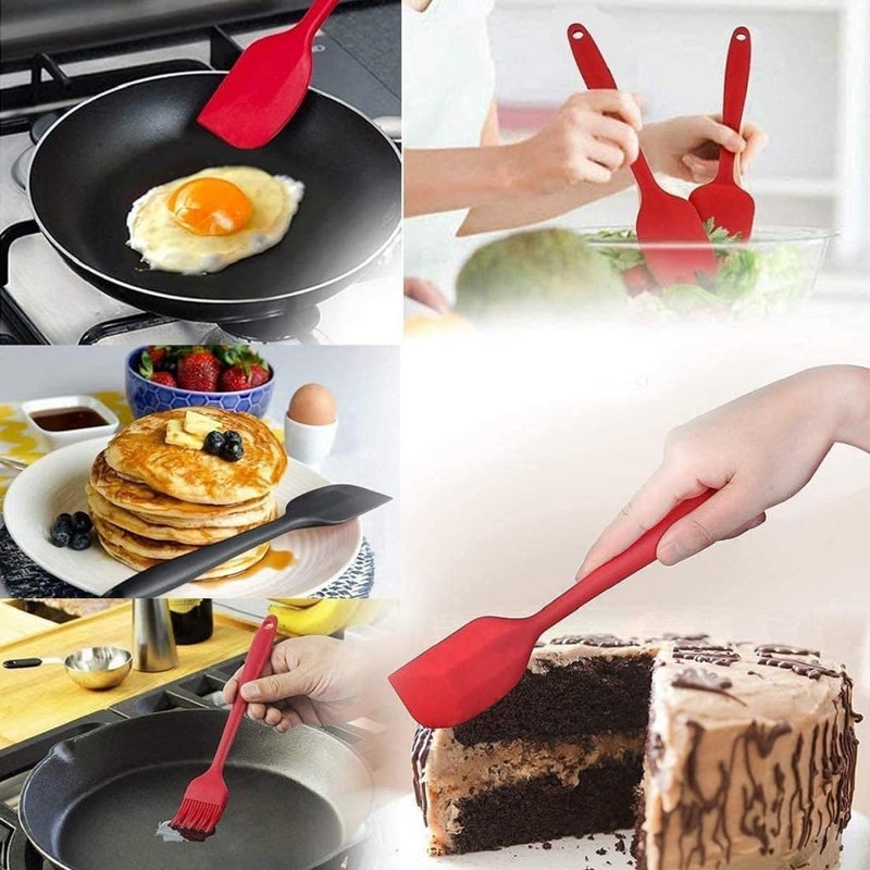 ZUNBELLA Red Silicone Spatula Set of 6 Heat Resistant Spatula for Cooking Baking and Mixing NonStick Cookware for Kitchen Durable Flexible BPA Free Dishwasher Safe Comfortable Secure Grip - Image 5
