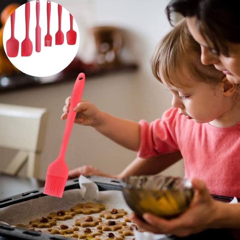 ZUNBELLA Red Silicone Spatula Set of 6 Heat Resistant Spatula for Cooking Baking and Mixing NonStick Cookware for Kitchen Durable Flexible BPA Free Dishwasher Safe Comfortable Secure Grip - Image 4