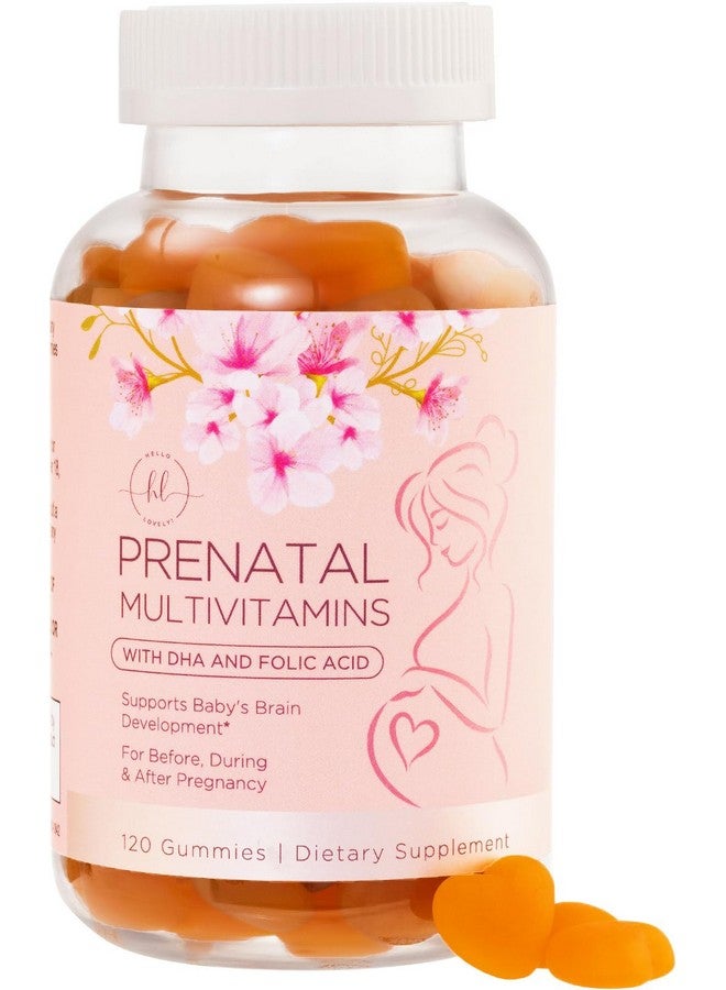 Hello Lovely! Prenatal Vitamins for Women with Folic Acid + DHA for Pregnancy & Fetal Support, Prenatal Multivitamin Gummy with Folate, Choline, Vitamin B6, B12, C & D3, Non-GMO, Prenatals for Women - 120 Gummies - Image 1