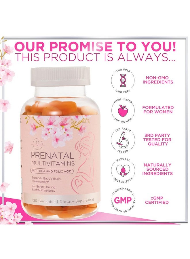 Hello Lovely! Prenatal Vitamins for Women with Folic Acid + DHA for Pregnancy & Fetal Support, Prenatal Multivitamin Gummy with Folate, Choline, Vitamin B6, B12, C & D3, Non-GMO, Prenatals for Women - 120 Gummies - Image 2