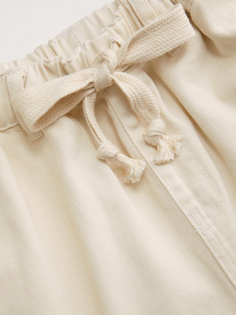 CIDER Drawstring Baggy Wide Leg Jeans for Women High Waisted Pull On Jeans Denim Pants with Pockets Beige - Image 2